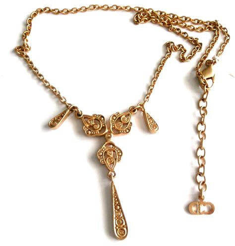 dior gold spoon necklace|Christian Dior Necklaces .